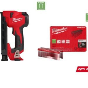 Milwaukee M12 Cable Stapler (Bare Tool) with 1inch Staples 600qty Bundle