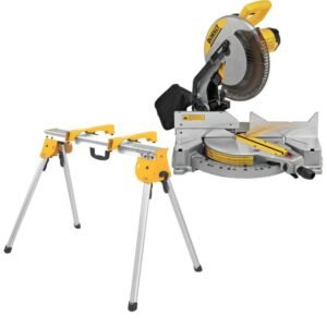 DEWALT 12-in 15-Amp Single Bevel Compound Miter Saw and Heavy Duty Work Stand with Miter Saw Mounting Brackets