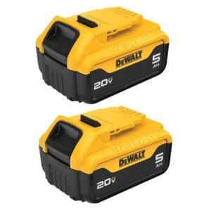 DEWALT 20V MAX 20V 5Ah Lithium Ion Power Tool Battery Pack with Fuel Indicator (2 Pack)