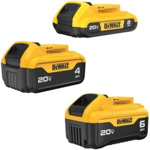 DEWALT 20V MAX 20V 2Ah/4Ah/6Ah Lithium Ion Power Tool Battery Pack with Fuel Indicator (3 Pack)