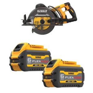 DEWALT 60V MAX 7-1/4 Inch Cordless Saw & 20/60V MAX Li-Ion Battery Bundle