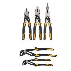 DEWALT Compound Pliers & 8 Inch & 10 Inch Pushlock Pliers Bundle