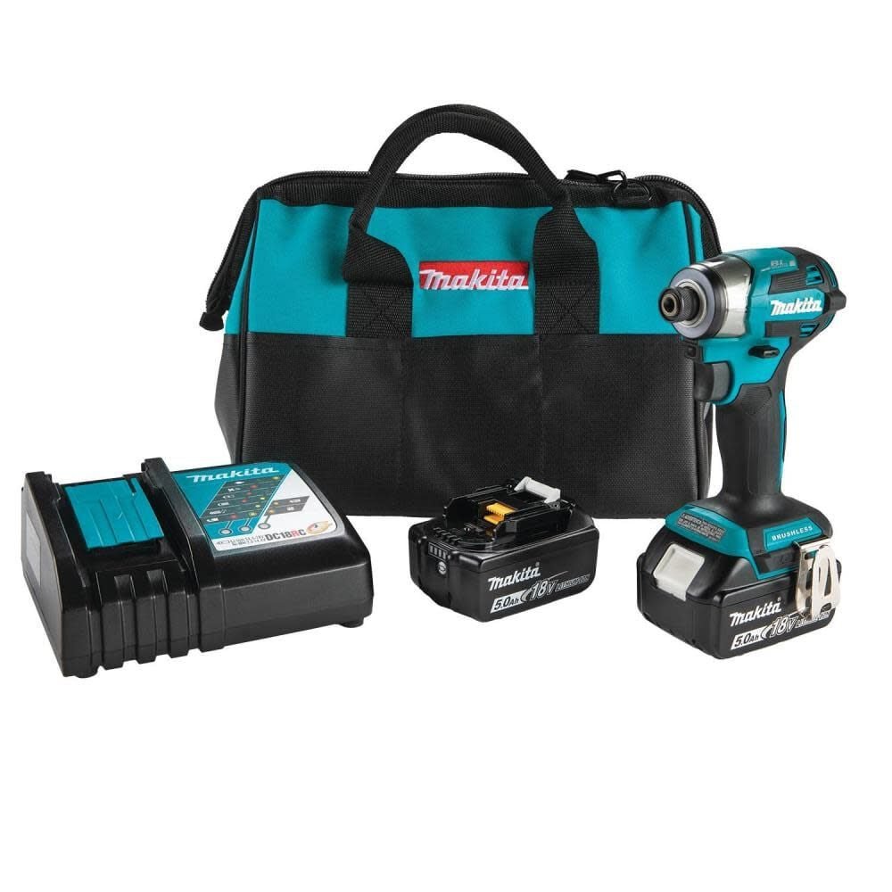 Makita 18V LXT Lithium-Ion Brushless Cordless Quick-Shift Mode 4-Speed Impact Driver 5 Ah Kit